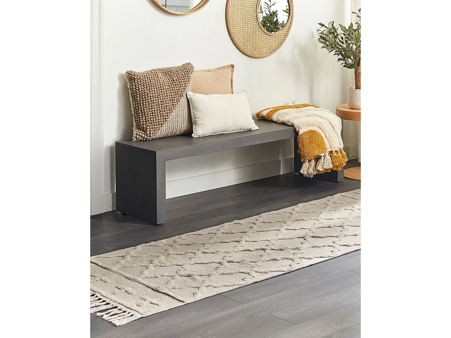 Tapis en coton beige 80 x 230 cm TOZLU
