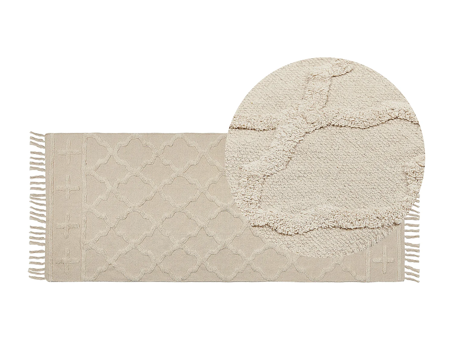 Tapis en coton beige 80 x 230 cm TOZLU