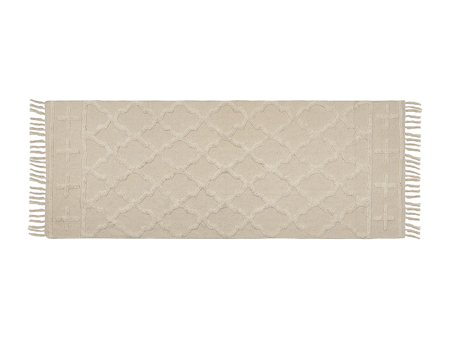 Tapis en coton beige 80 x 230 cm TOZLU