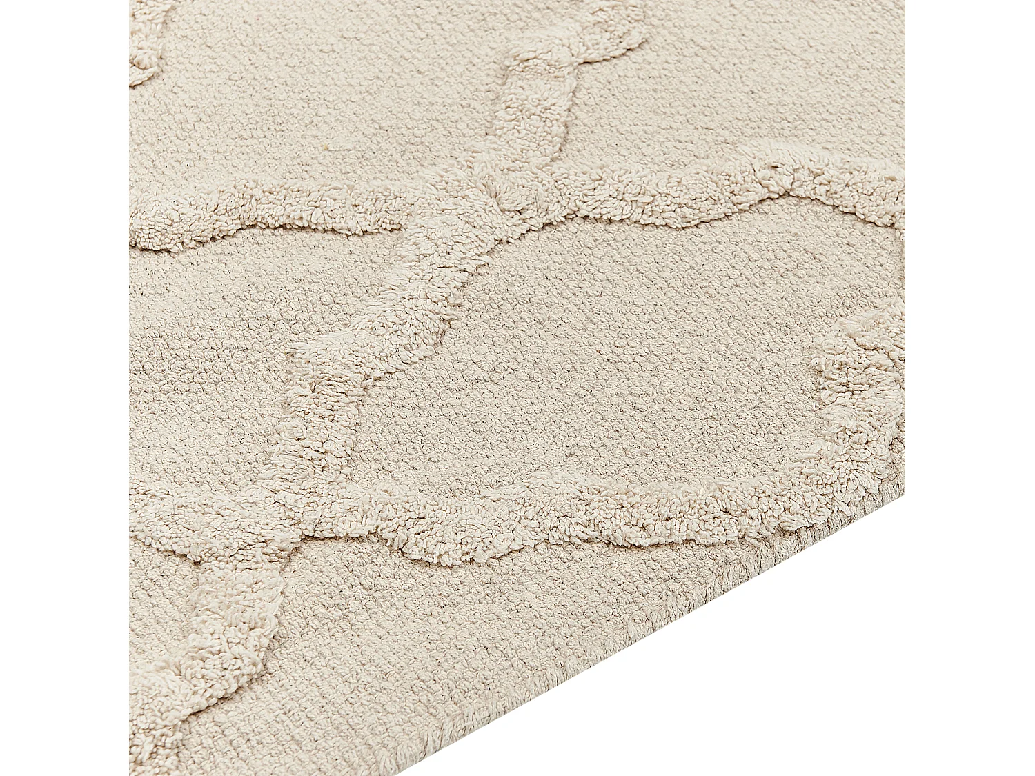 Tapis en coton beige 80 x 230 cm TOZLU