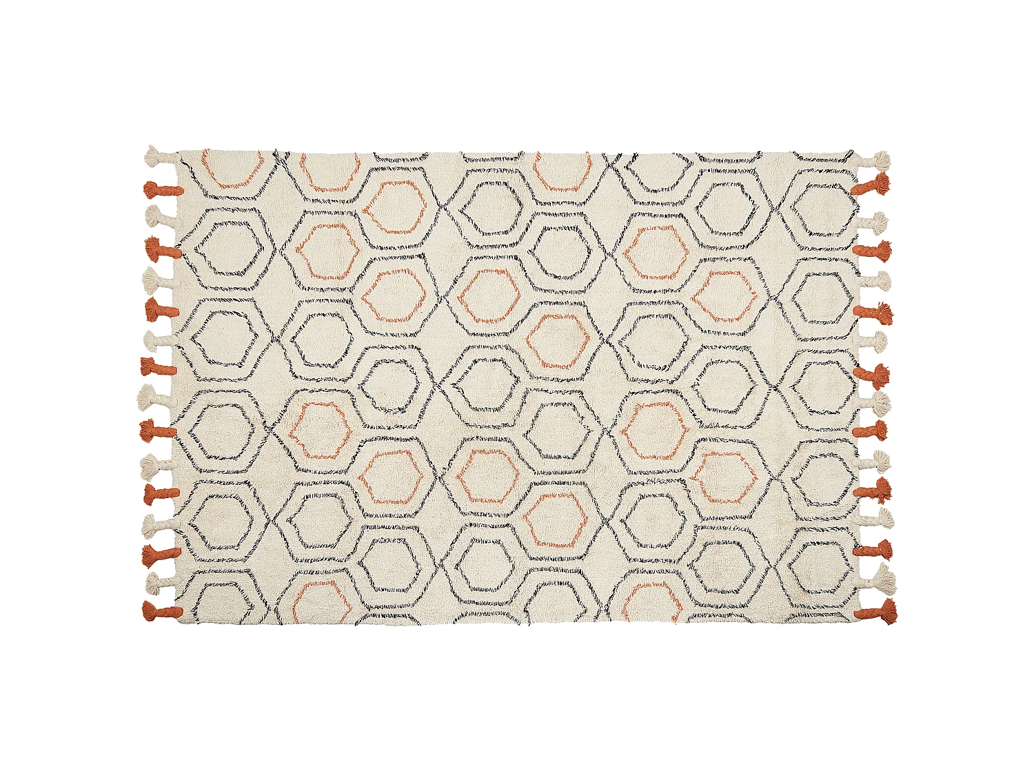 Tapis en coton beige et orange 160 x 230 cm HAJIPUR