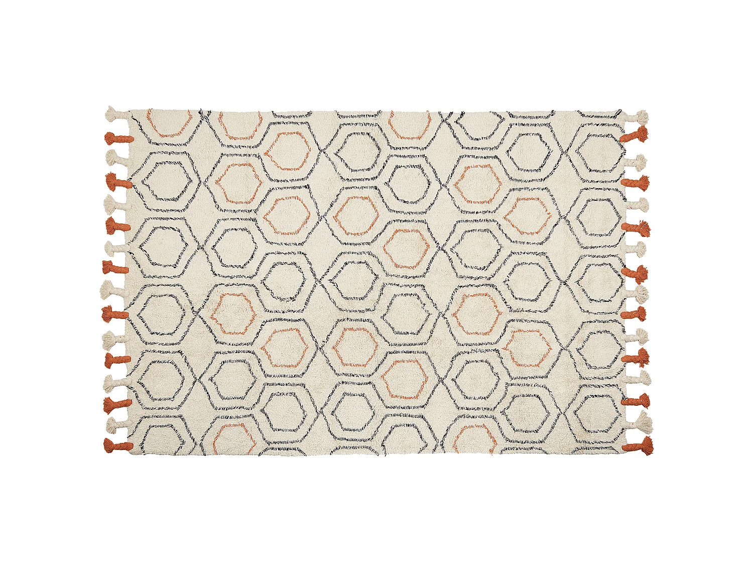 Tapis en coton beige et orange 160 x 230 cm HAJIPUR