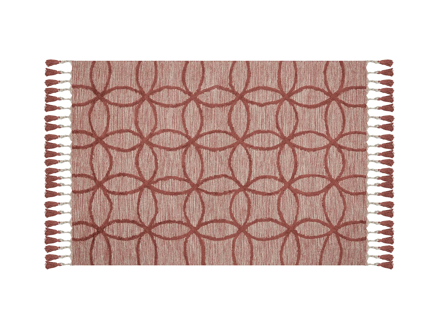 Alfombra de algodón rojo claro 160 x 230 cm KIRSEHIR