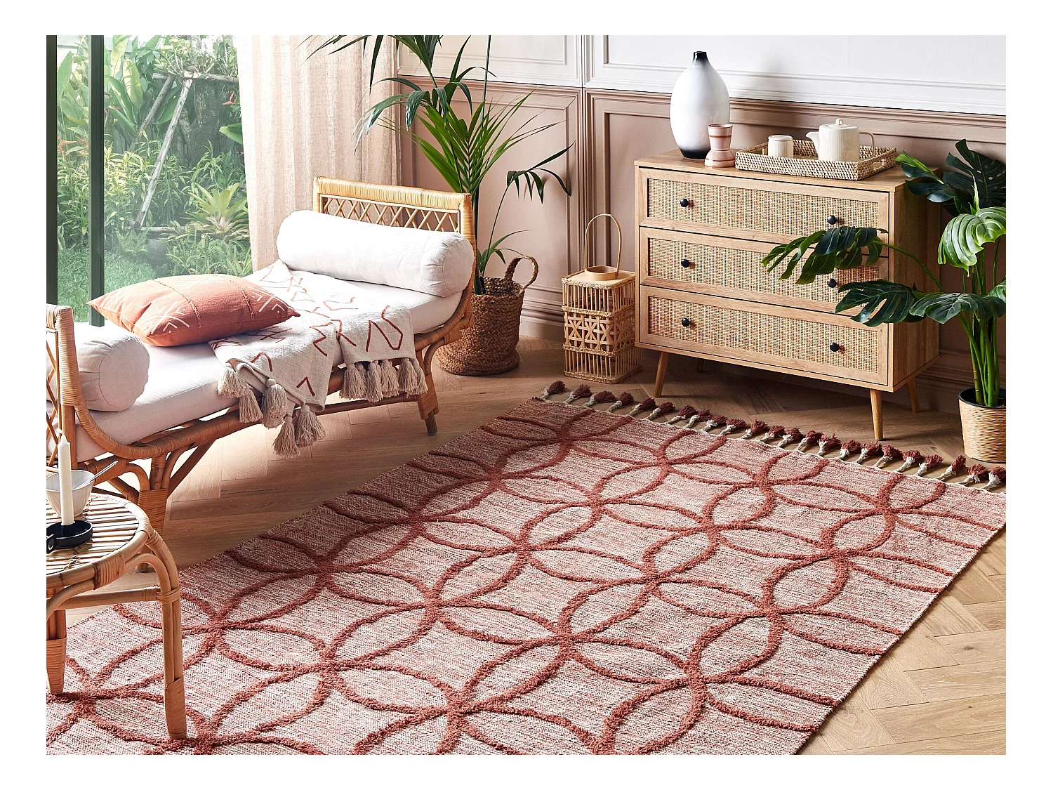 Tapis KIRSEHIR Rouge 140 x 200 cm Coton