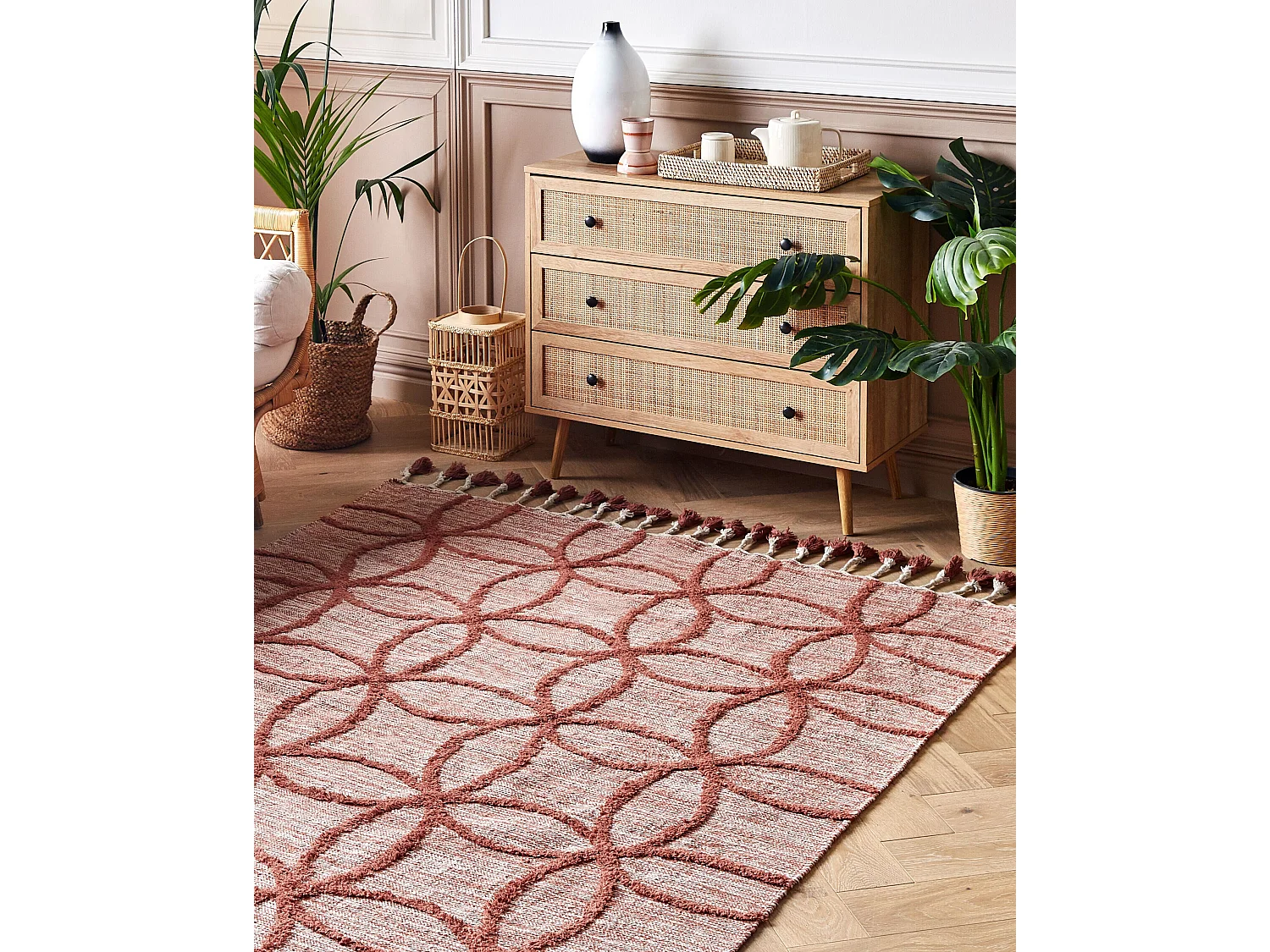 Tapis KIRSEHIR Rouge 140 x 200 cm Coton