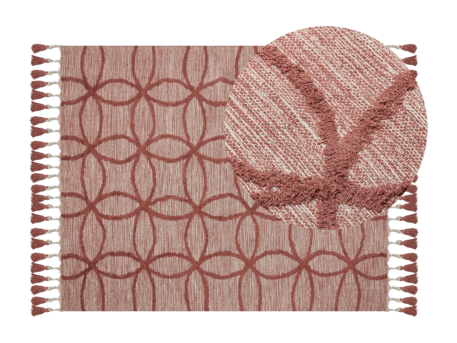 Tappeto cotone rosso 140 x 200 cm KIRSEHIR