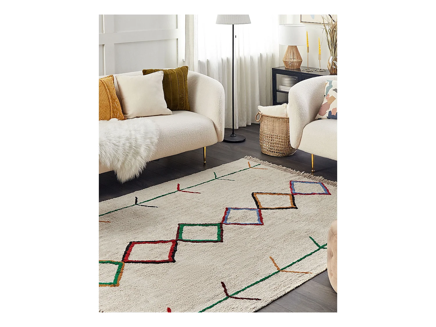 Dywan bawełniany 160 x 230 cm beżowy CETMI