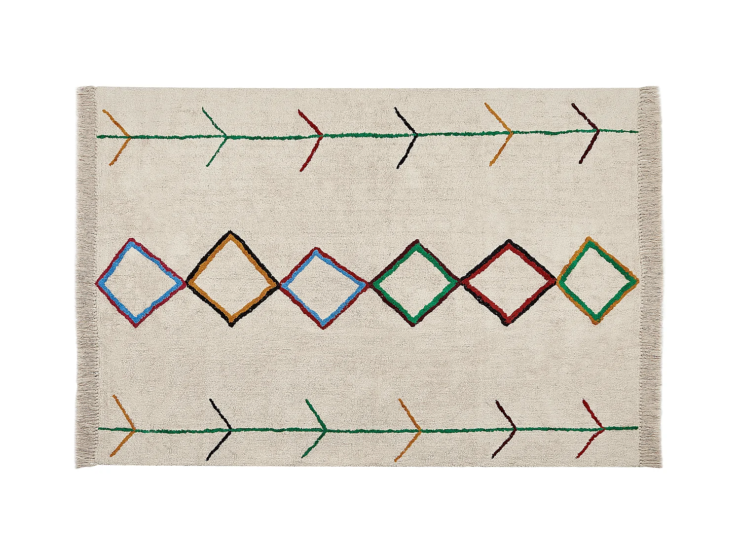 Tappeto cotone beige e multicolore 160 x 230 cm CETMI