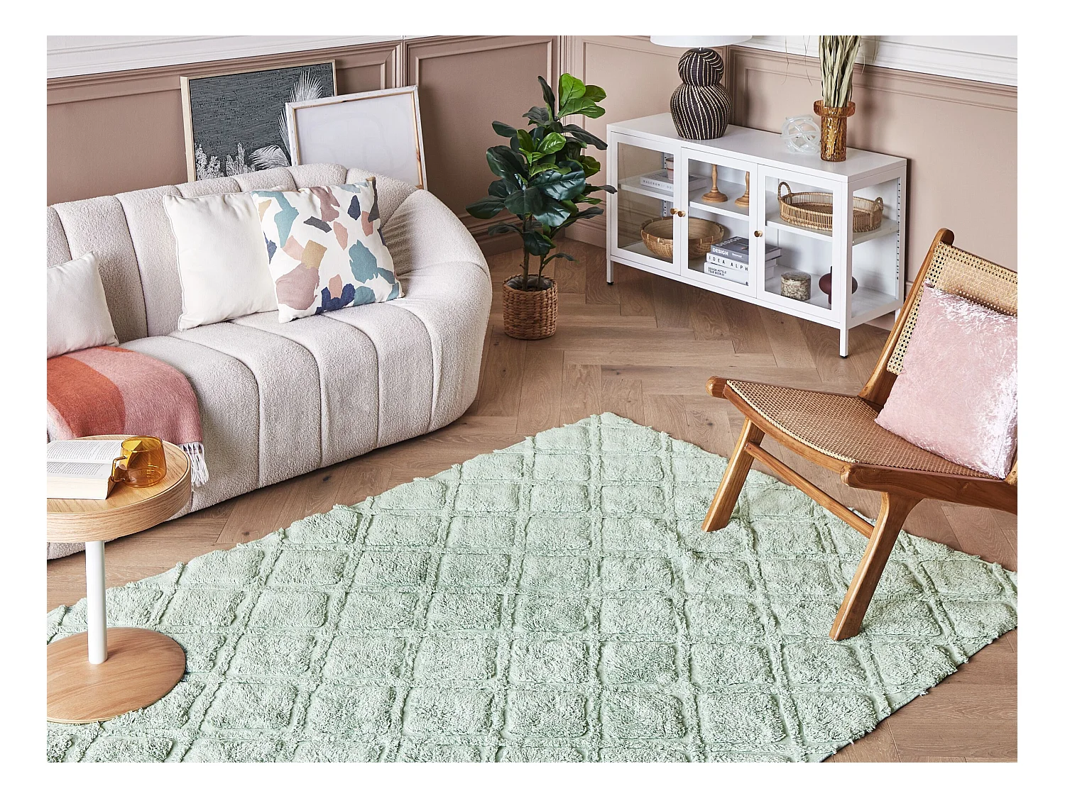 Tapis HATAY Vert clair 140 x 200 cm Coton
