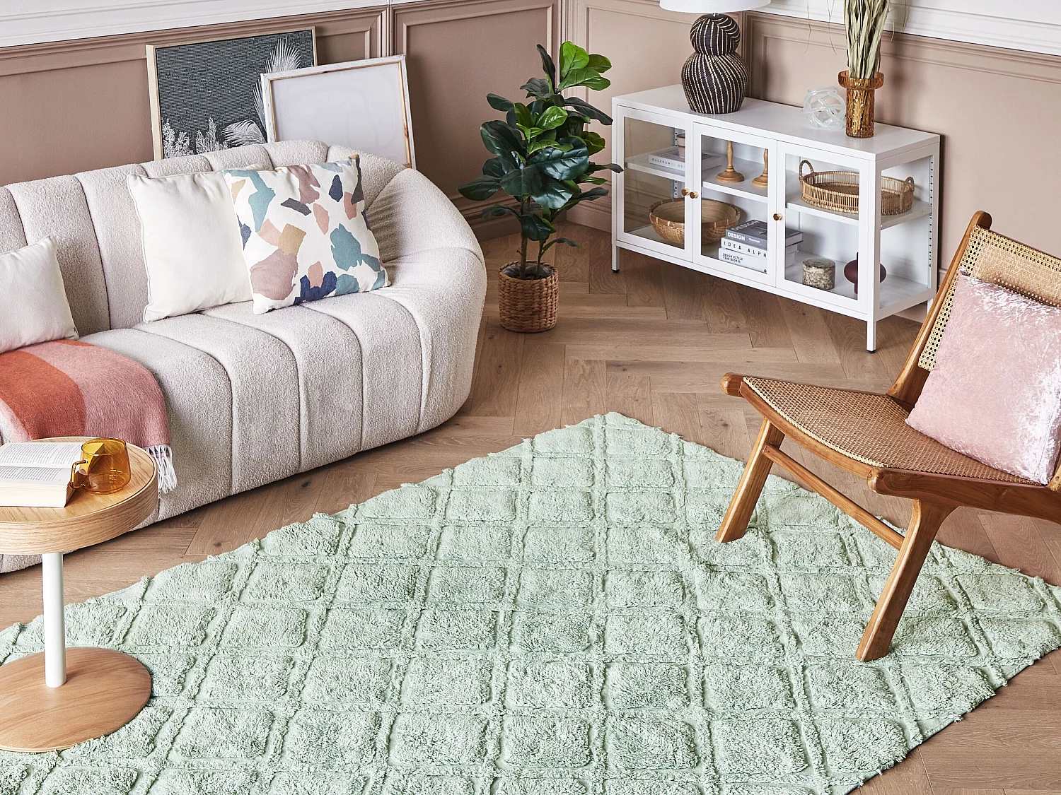 Tapis en coton vert 140 x 200 cm HATAY