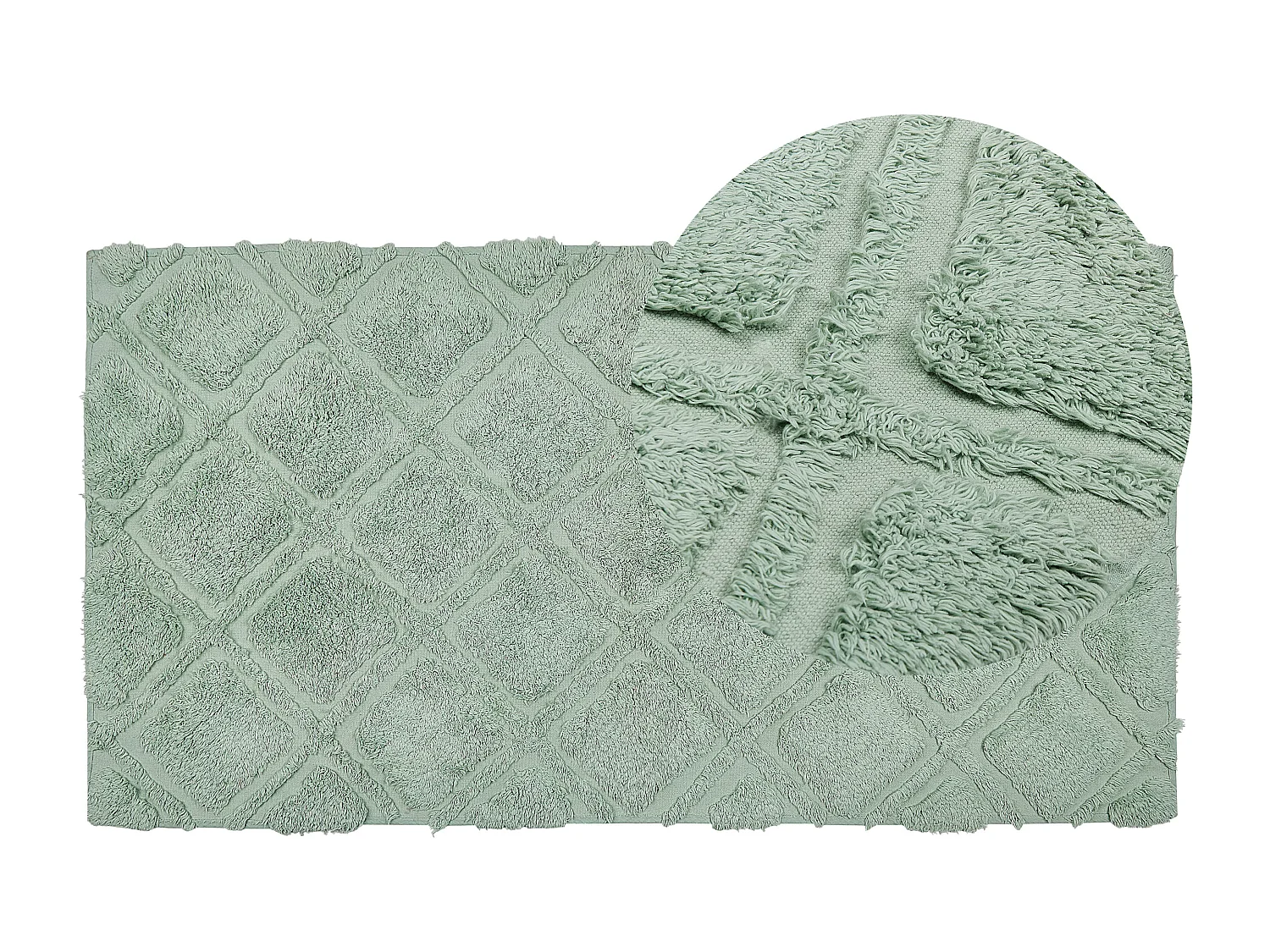 Vloerkleed katoen groen 80 x 150 cm HATAY