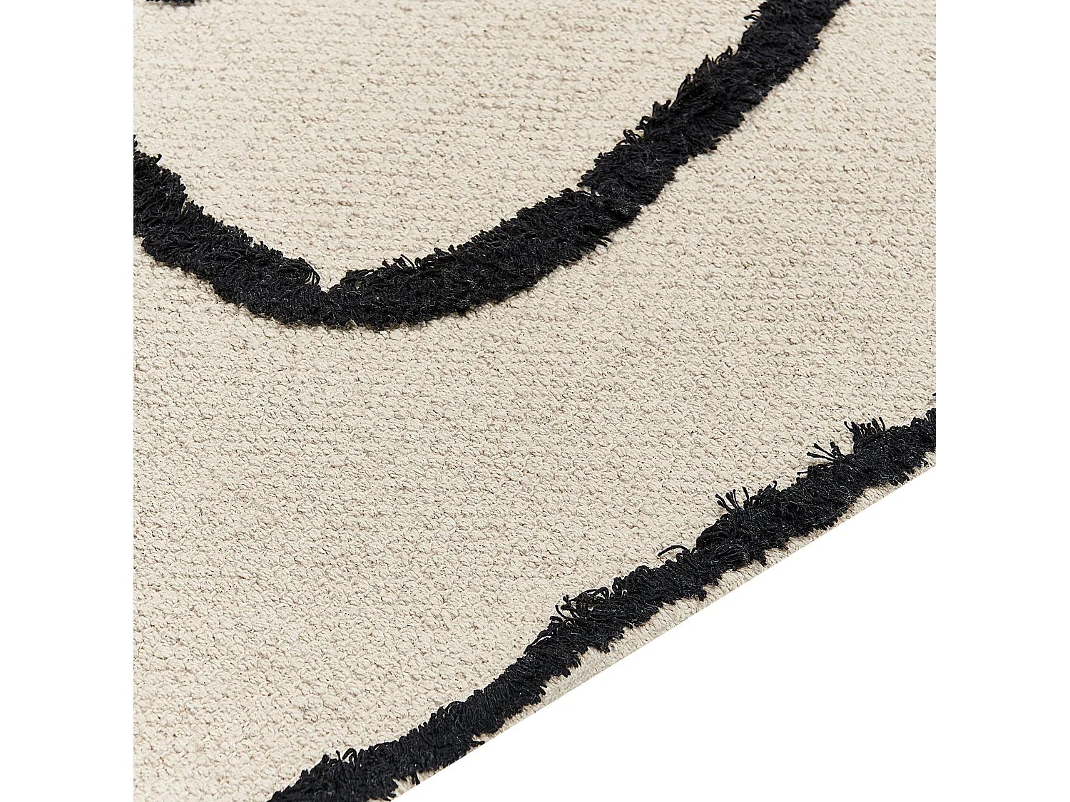 Tappeto cotone beige e nero 160 x 230 cm KONUR