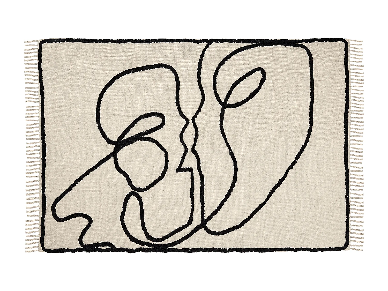 Vloerkleed katoen beige/zwart 160 x 230 cm KONUR