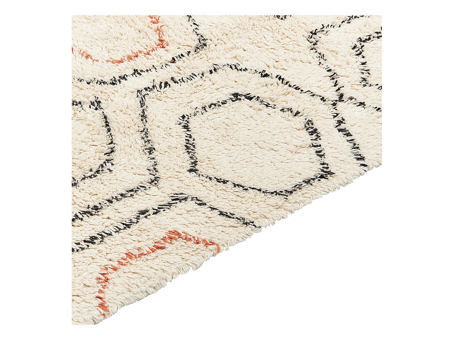 Alfombra de algodón beige/naranja/negro 80 x 150 cm HAJIPUR