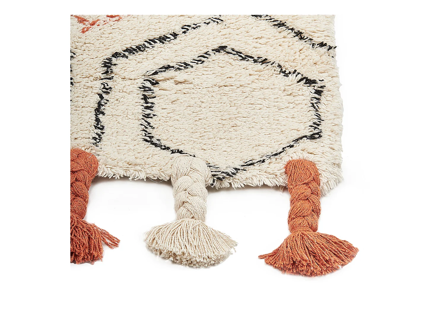 Alfombra de algodón beige/naranja/negro 80 x 150 cm HAJIPUR