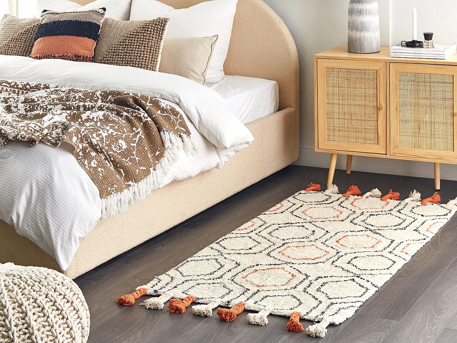 Tapis en coton beige et orange 80 x 150 cm HAJIPUR