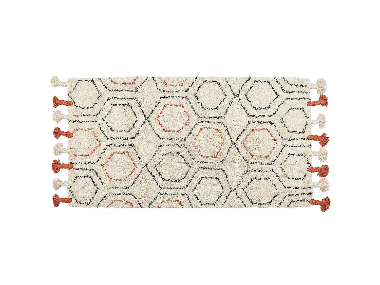 Tapis en coton beige et orange 80 x 150 cm HAJIPUR