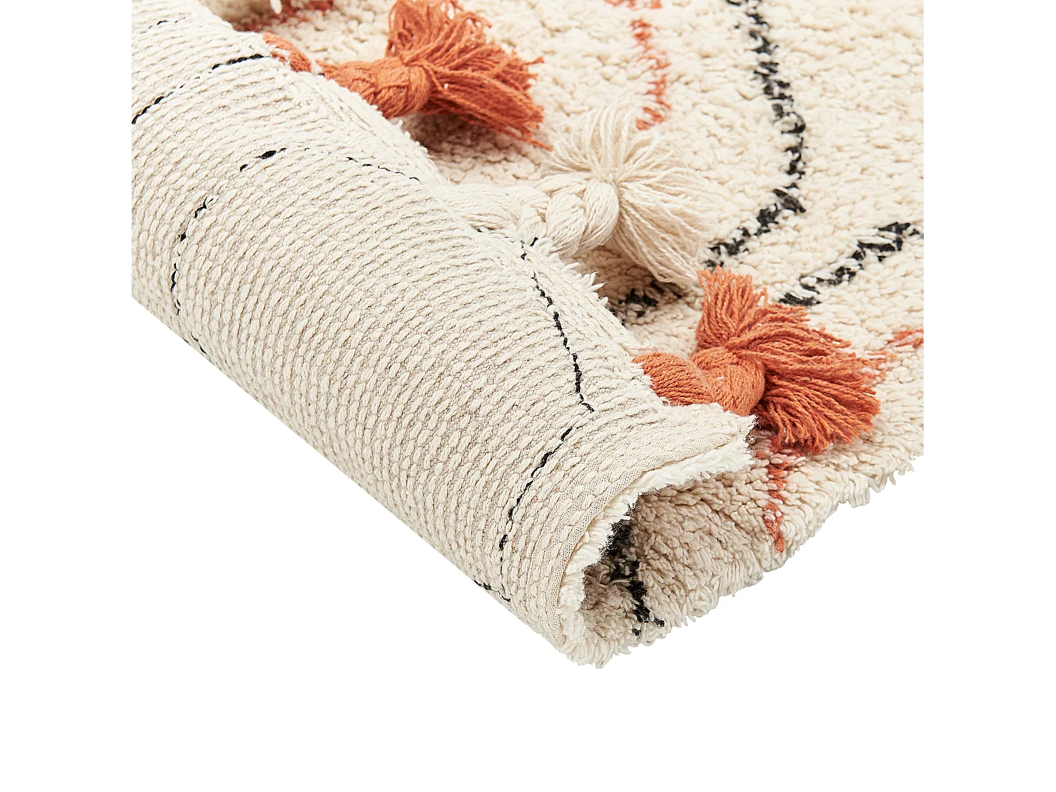 Tapis en coton beige et orange 80 x 150 cm HAJIPUR