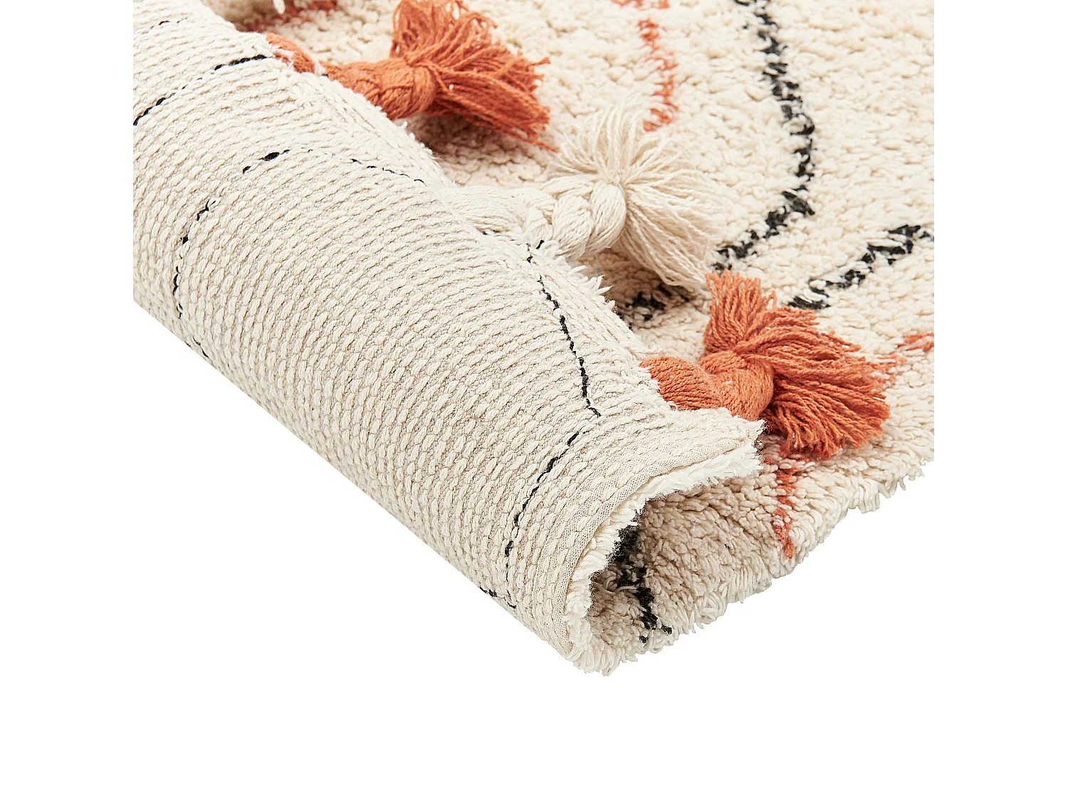 Tappeto cotone beige e arancione 140 x 200 cm HAJIPUR
