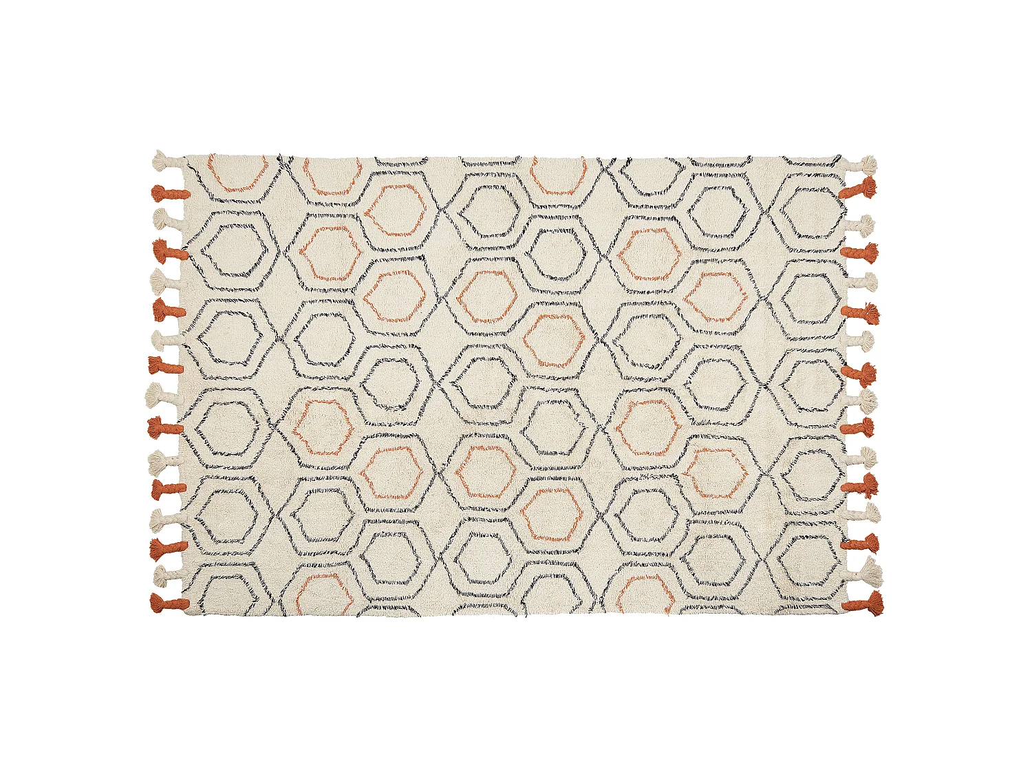 Tappeto cotone beige e arancione 140 x 200 cm HAJIPUR