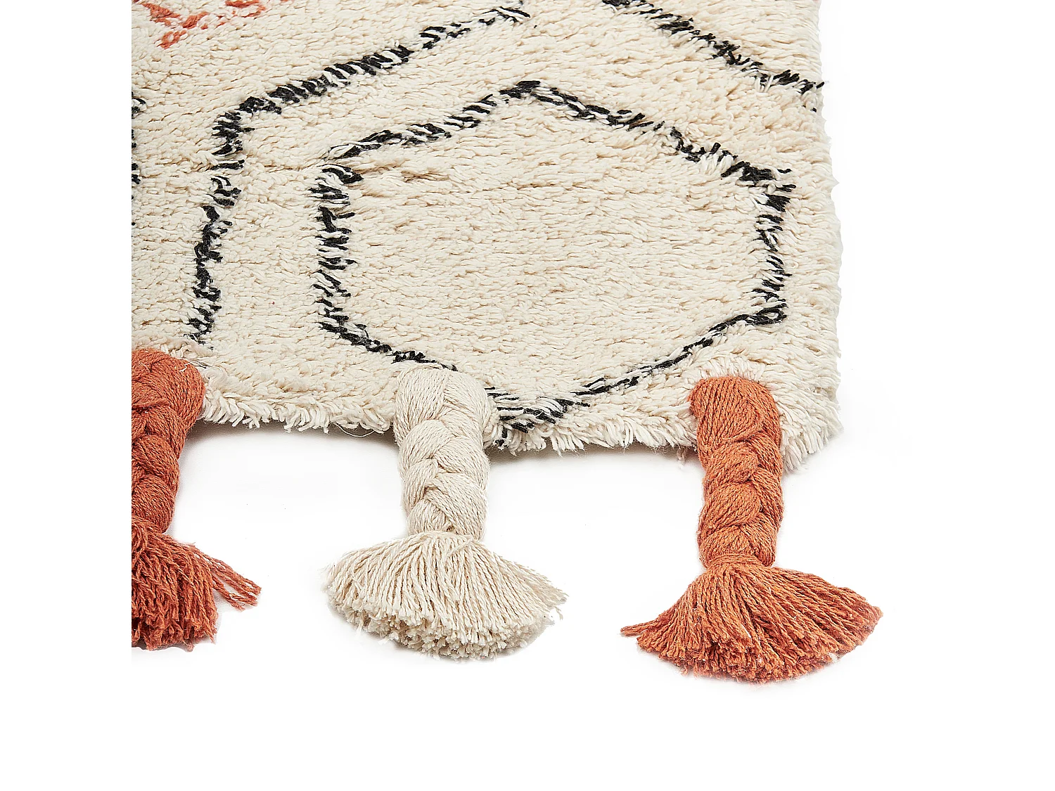 Tappeto cotone beige e arancione 140 x 200 cm HAJIPUR