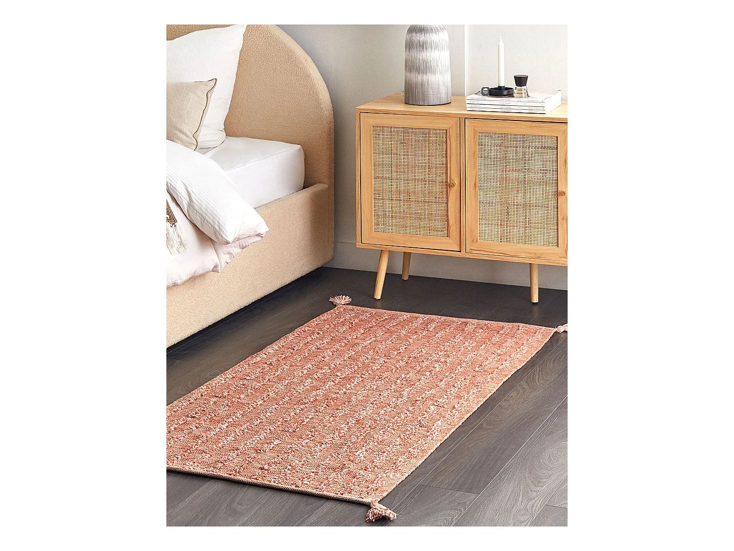 Teppich Baumwolle orange 80 x 150 cm Kurzflor MUGLA