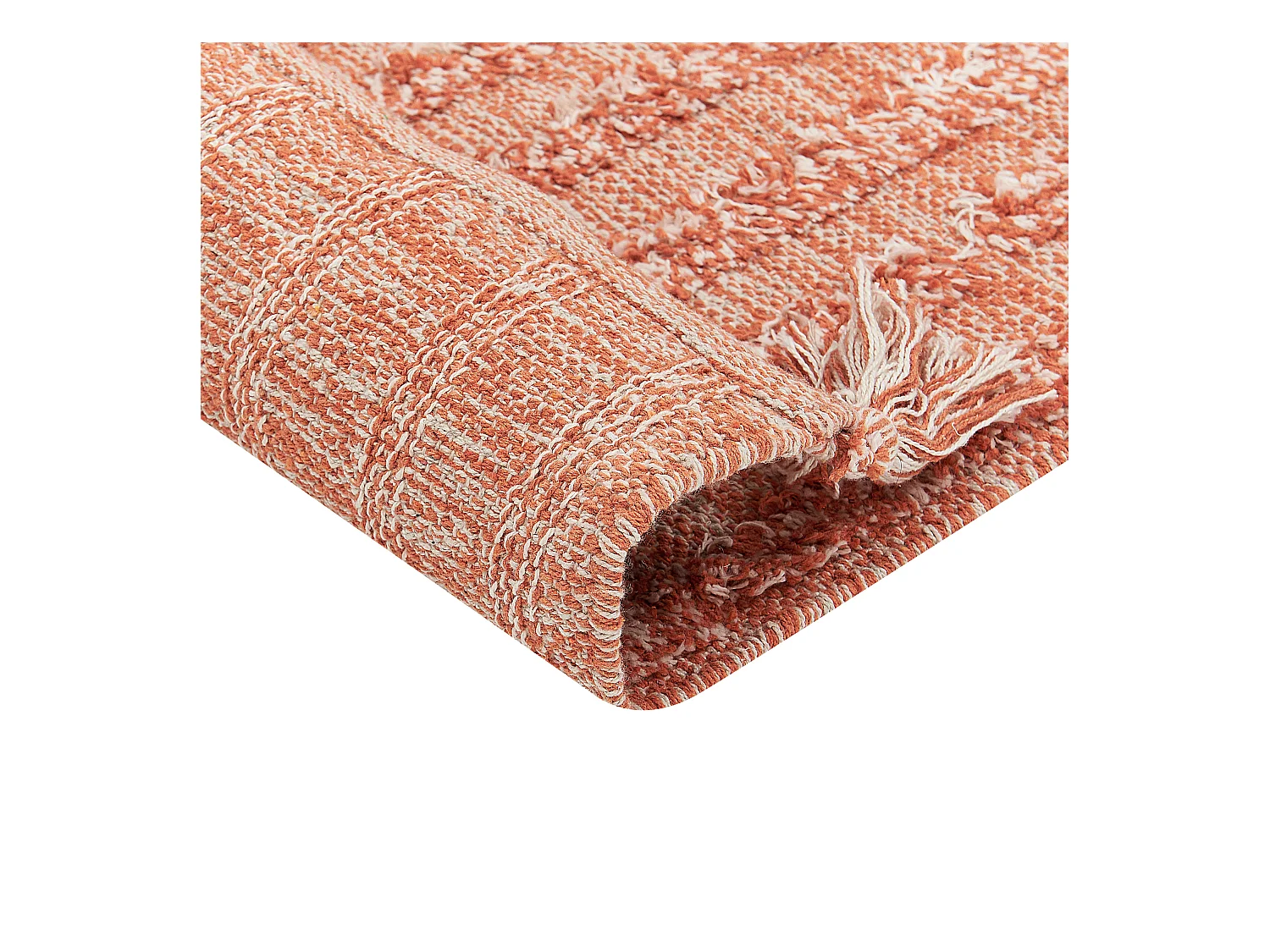 Teppich Baumwolle orange 80 x 150 cm Kurzflor MUGLA