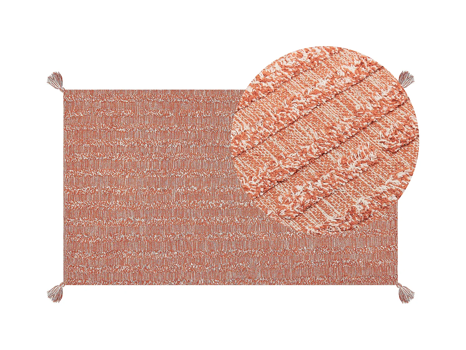 Teppich Baumwolle orange 80 x 150 cm Kurzflor MUGLA