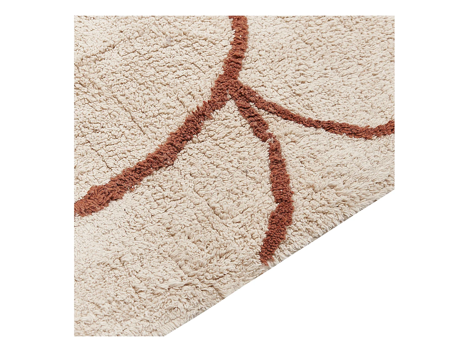 Teppich Baumwolle beige / braun 200 x 200 cm geometrisches Muster Kurzflor AVDAN