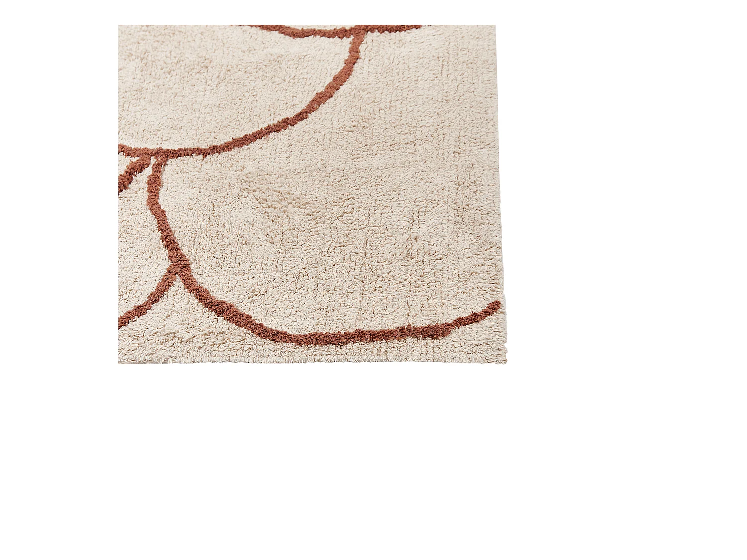 Teppich Baumwolle beige / braun 200 x 200 cm geometrisches Muster Kurzflor AVDAN