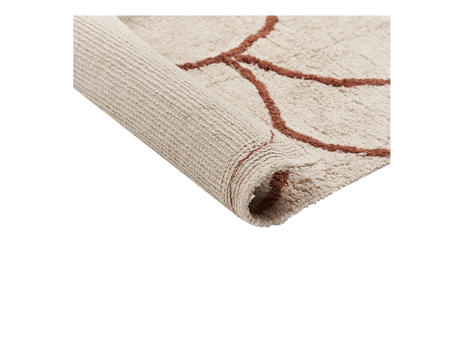 Alfombra de algodón beige claro/marrón 200 x 200 cm AVDAN