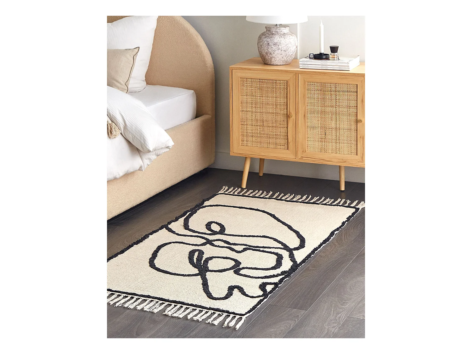 Tapis KONUR Beige 80 x 150 cm Coton