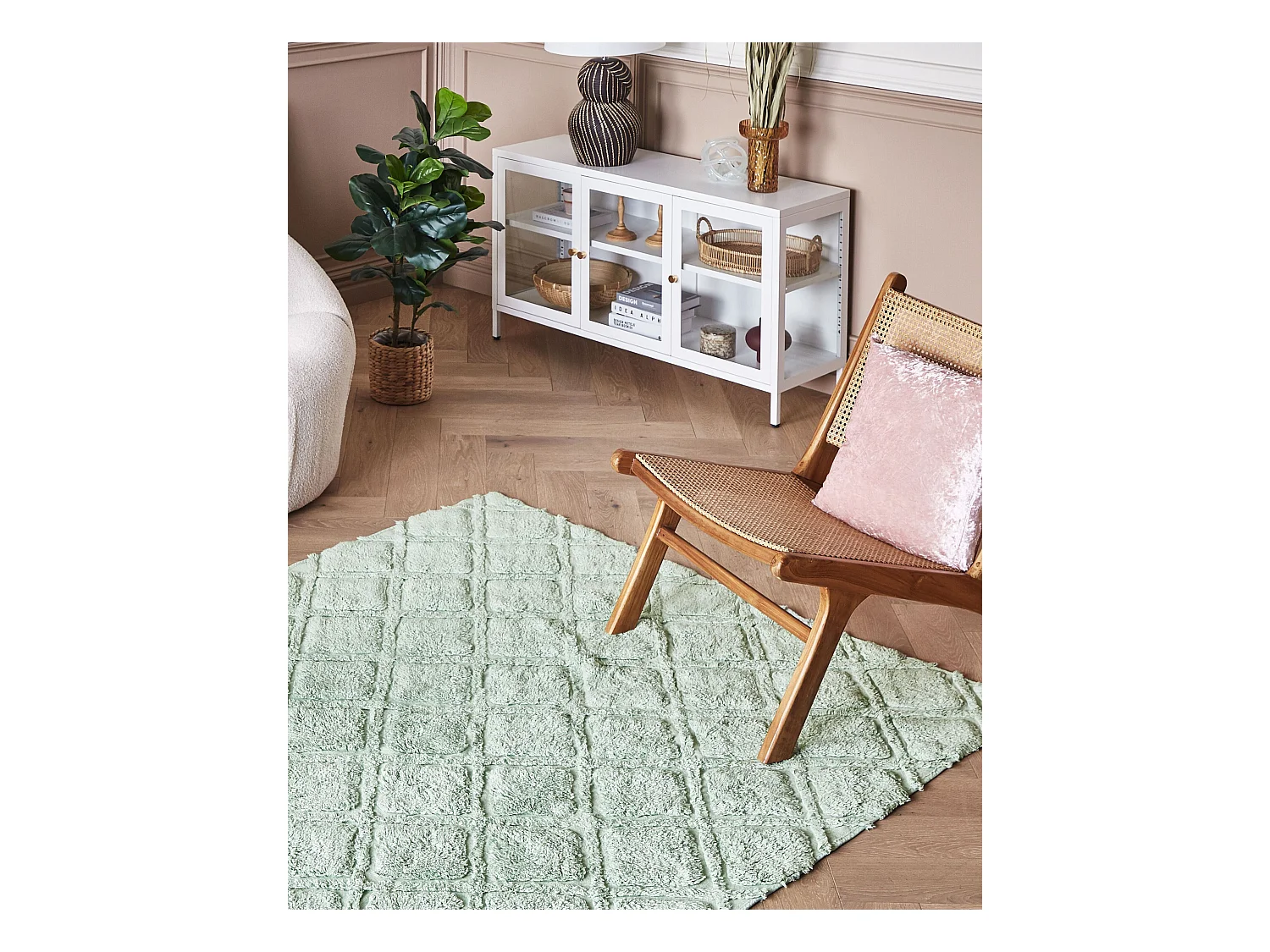 Tapis HATAY Vert clair 160 x 230 cm Coton