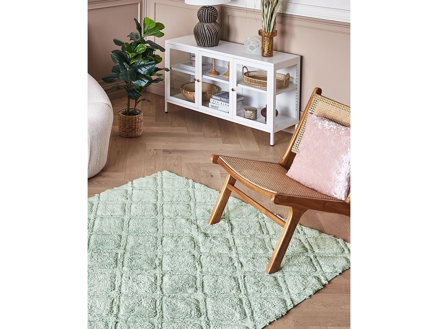 Tapis HATAY Vert clair 160 x 230 cm Coton