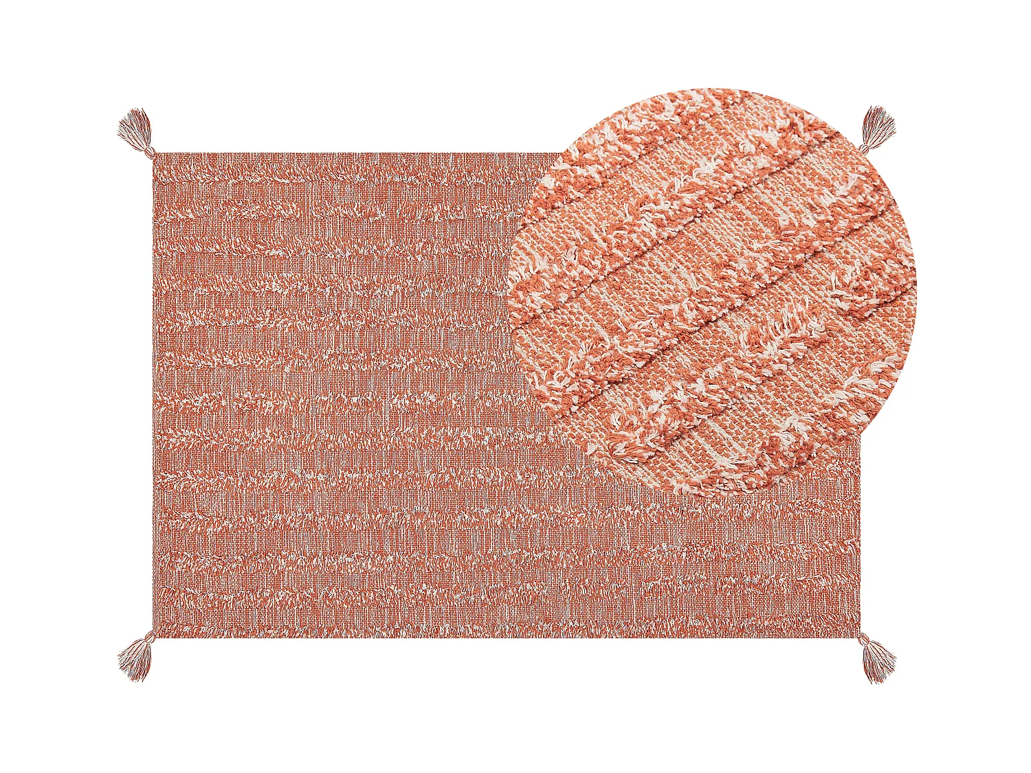 Tapete de algodão laranja 140 x 200 cm MUGLA