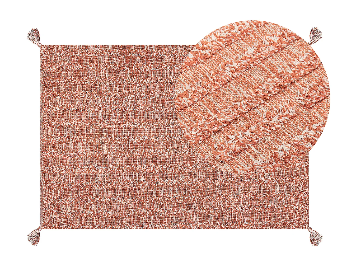 Vloerkleed katoen oranje 140 x 200 cm MUGLA