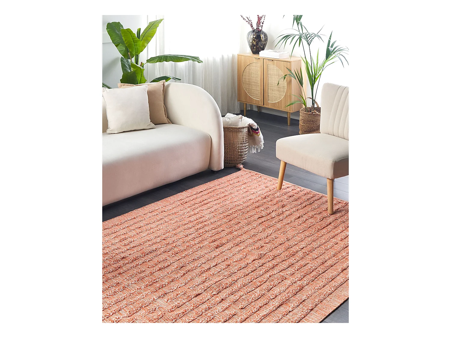 Alfombra de algodón naranja 160 x 230 cm MUGLA