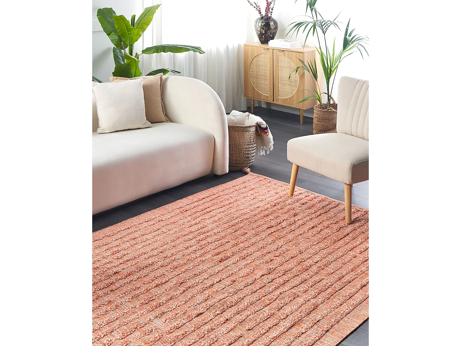Vloerkleed katoen oranje 160 x 230 cm MUGLA