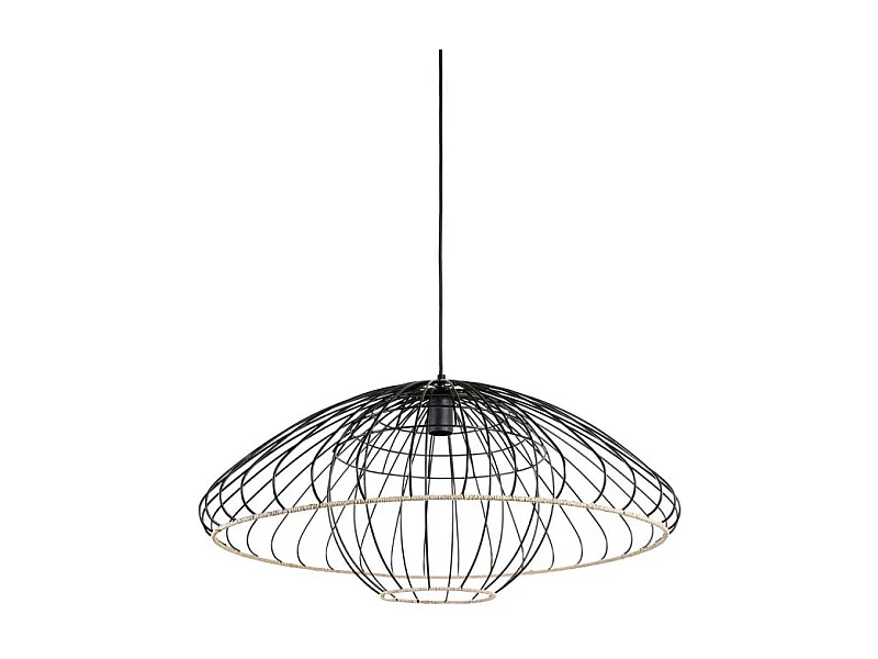 Suspension filaire métal et rotin Neptune - Ostaria