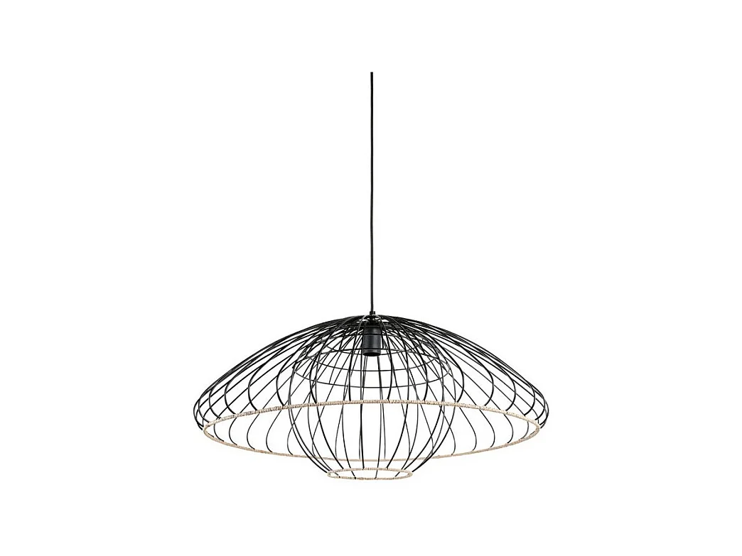 Suspension filaire métal et rotin Neptune - Ostaria