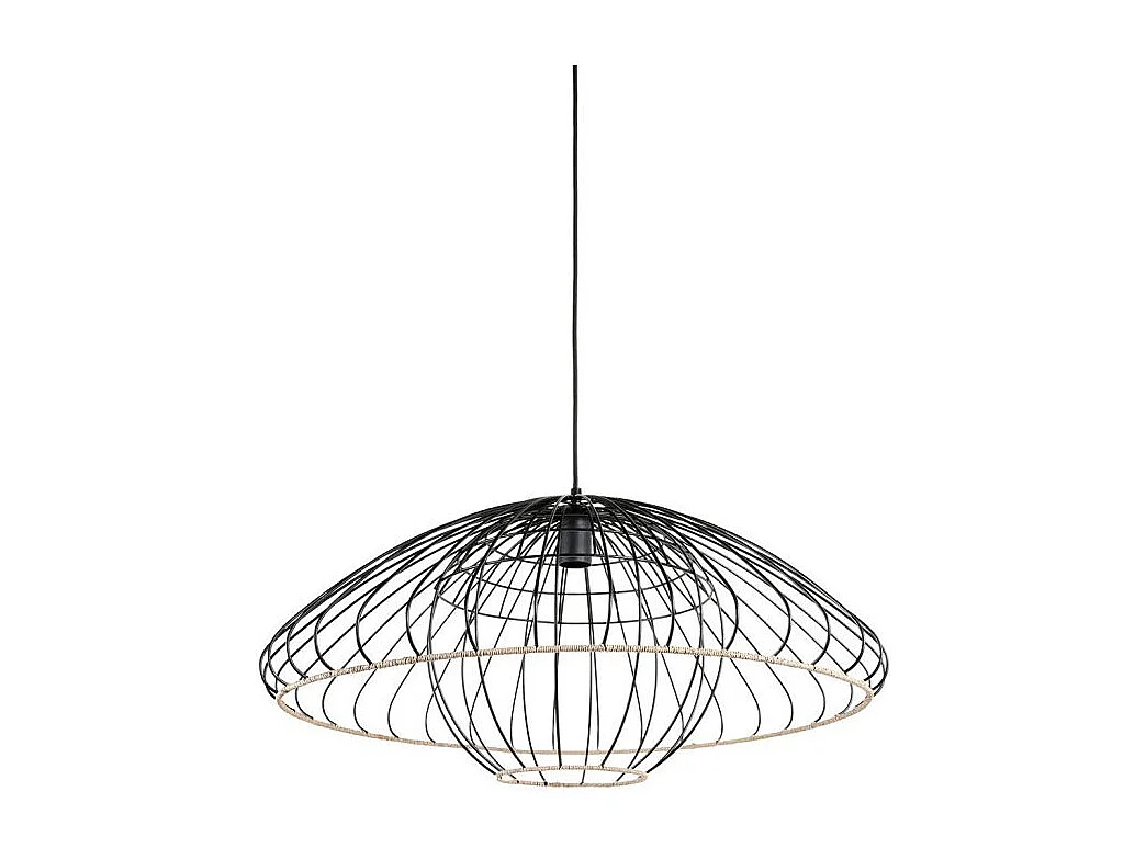 Suspension filaire métal et rotin Neptune - Ostaria