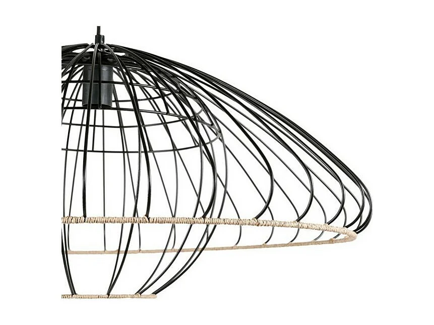 Suspension filaire métal et rotin Neptune - Ostaria