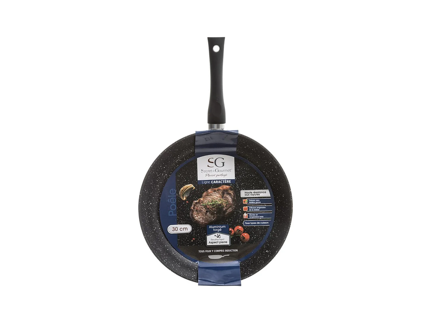 Poêle en Aluminium "Pierre" 30cm Noir