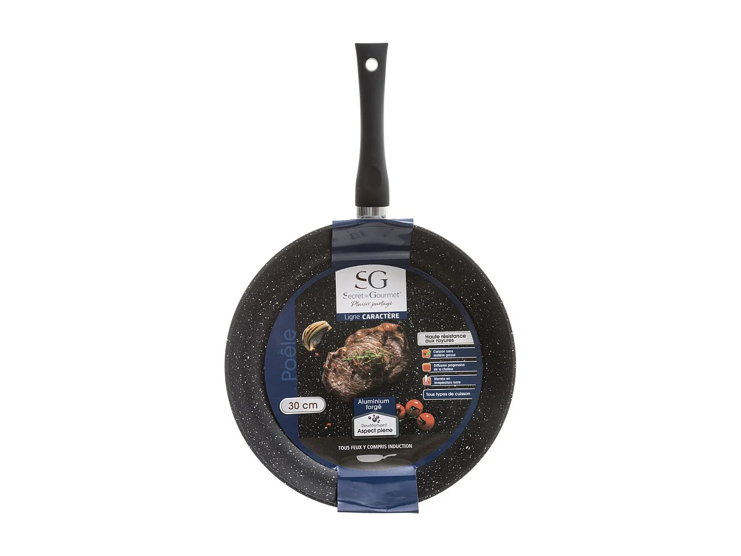 Poêle en Aluminium "Pierre" 30cm Noir