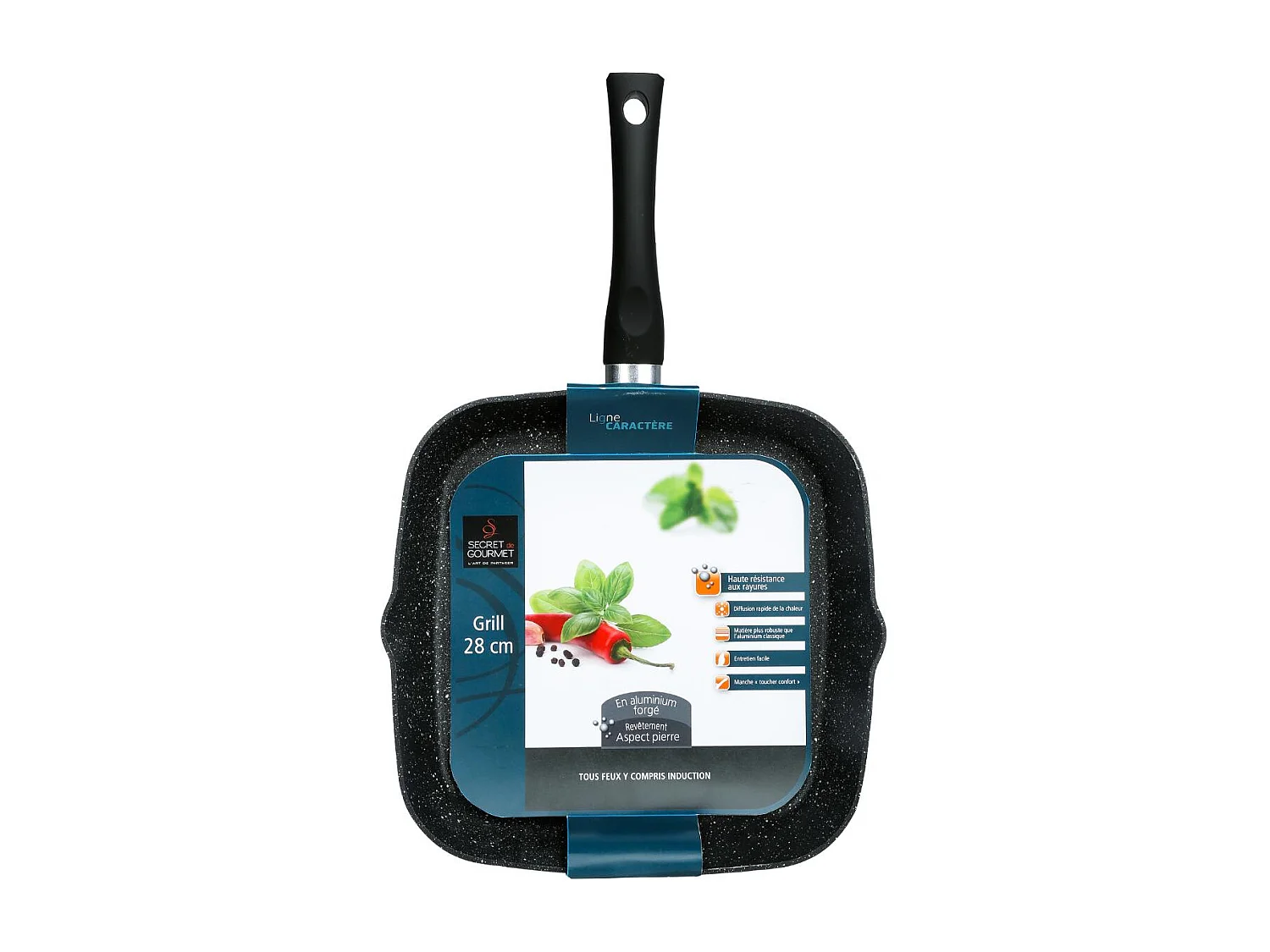 Grill en Aluminium "Pierre" 28cm Noir