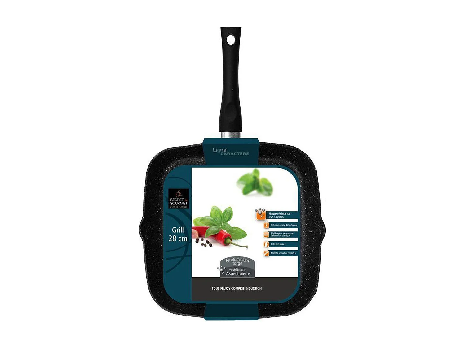 Grill en Aluminium "Pierre" 28cm Noir