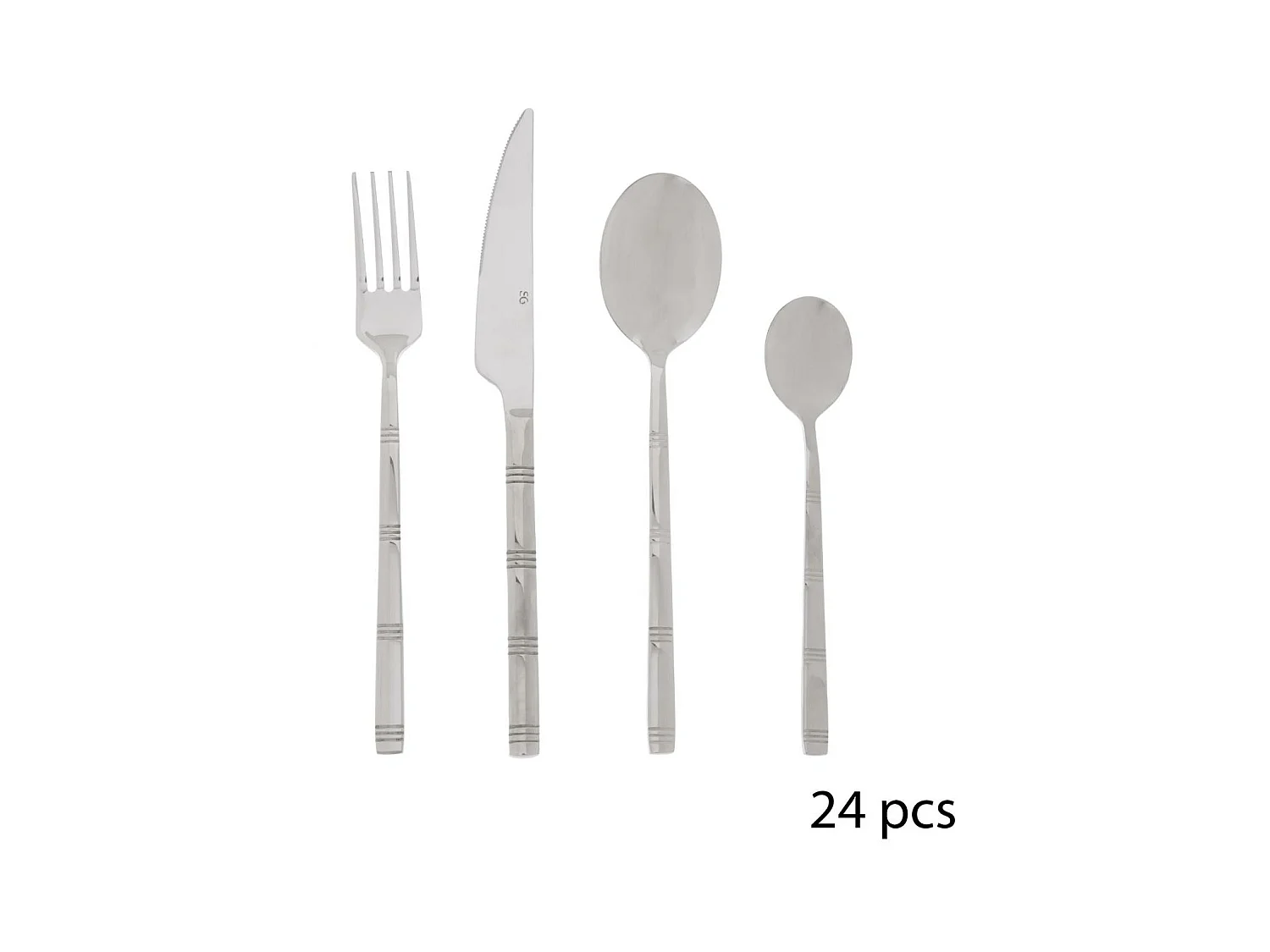 Ménagère Inox 24 Pièces "Borah" 22cm Argent