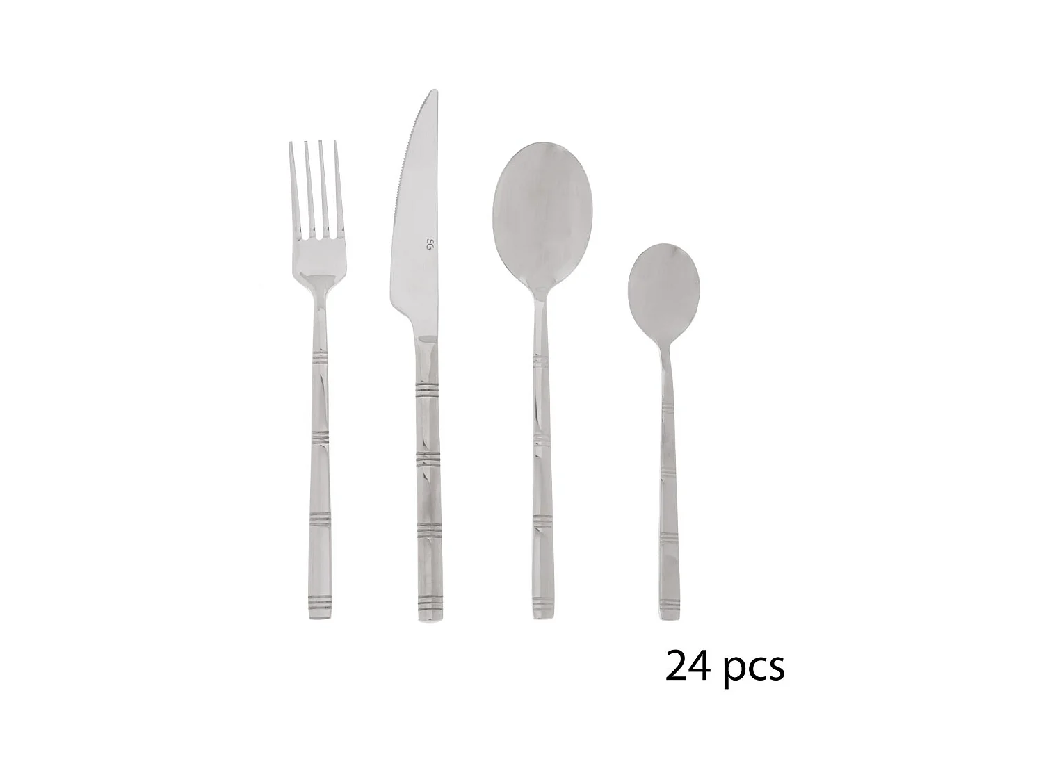 Ménagère Inox 24 Pièces "Borah" 22cm Argent