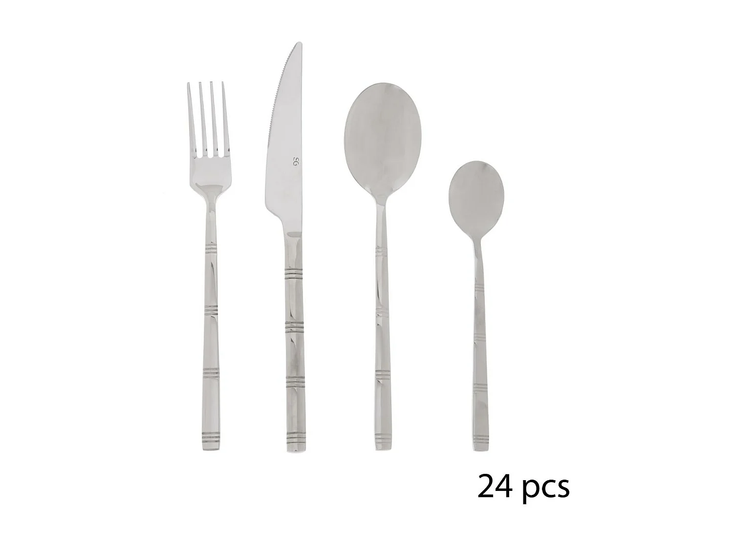 Ménagère Inox 24 Pièces "Borah" 22cm Argent