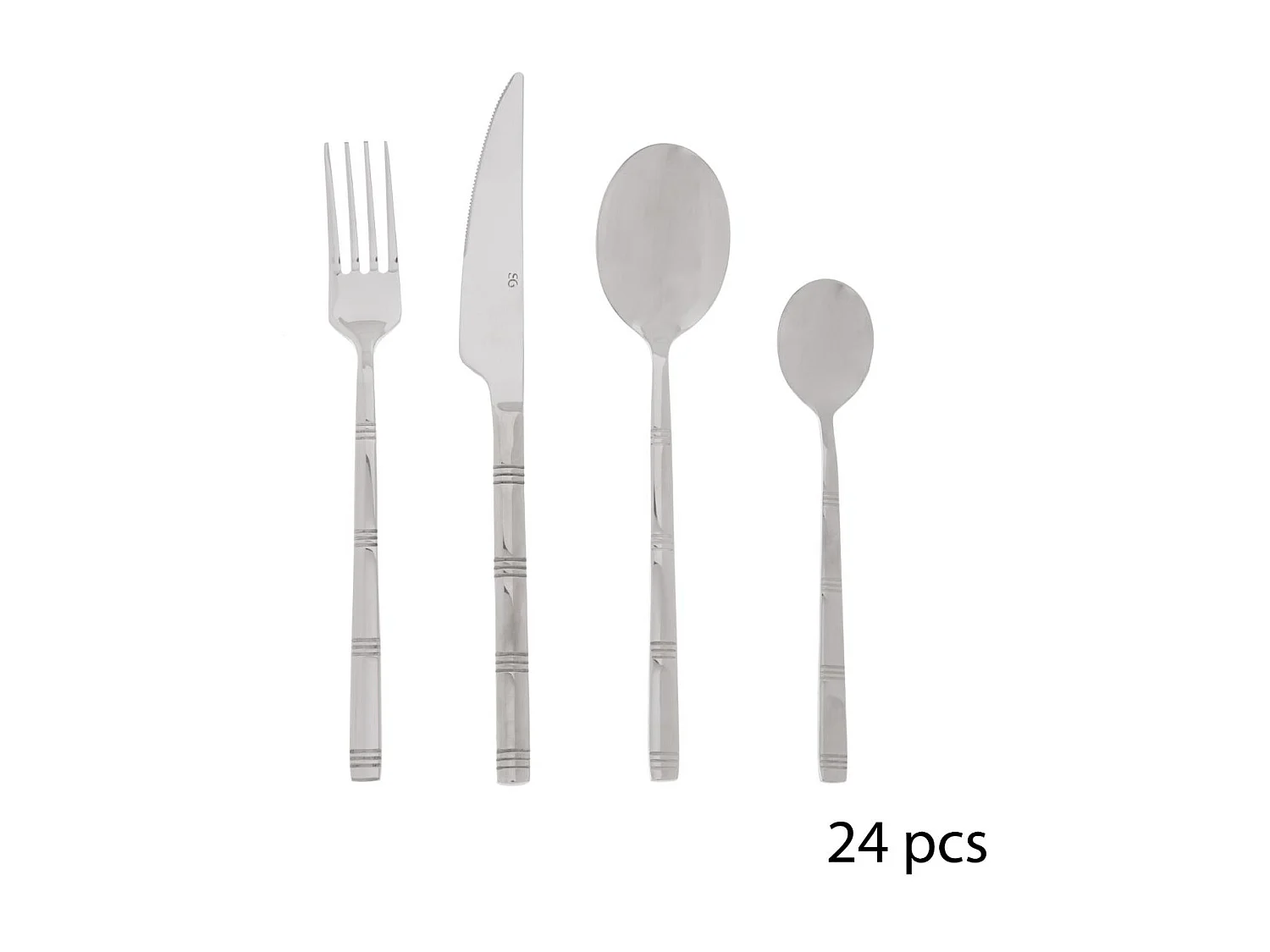 Ménagère Inox 24 Pièces "Borah" 22cm Argent